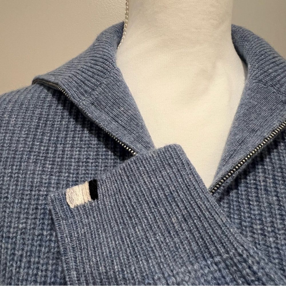 NWT Revolve One Grey Day women's cashmere quarter zip sweater size large - Picture 4 of 9